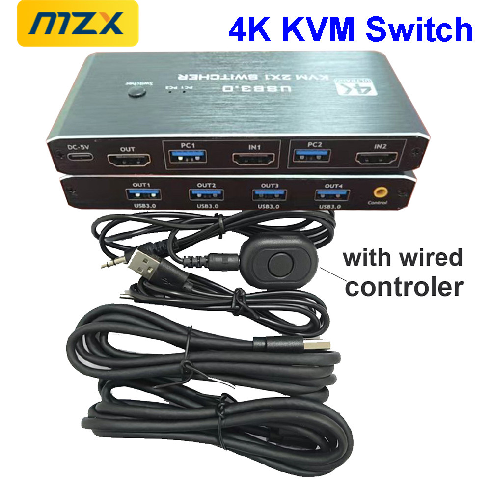 Tech Computer Accessories - Switch KVM 4K 60Hz, Hub USB